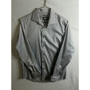 Awearness Kenneth Cole Dress Shirt Men's‎ 16 34/35 Gray Slim Fit Non Iron
